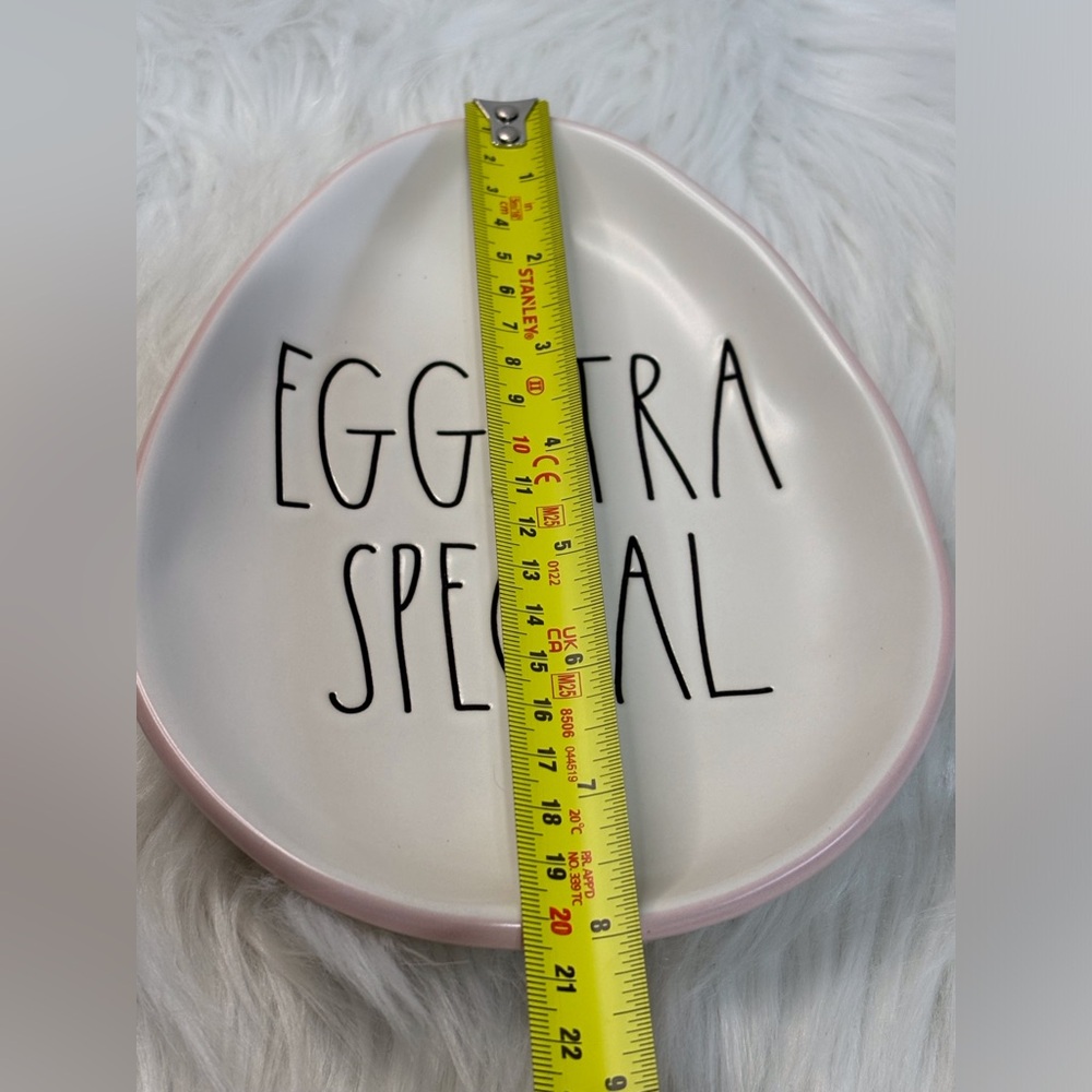 Rae Dunn 'EGGSTRA SPECIAL' Ceramic Plate - Pink & White - Picture 5 of 6